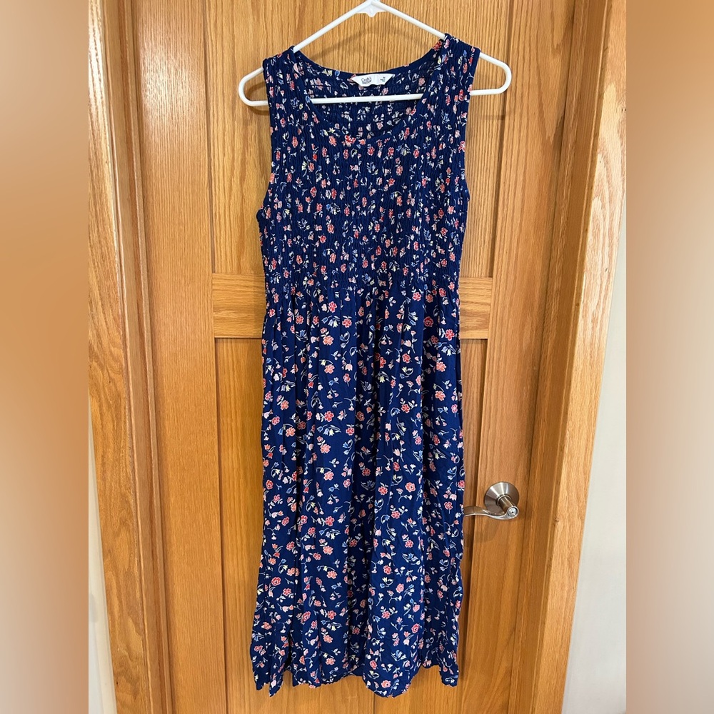 Croft and Barrow Floral Blue Midi Dress M